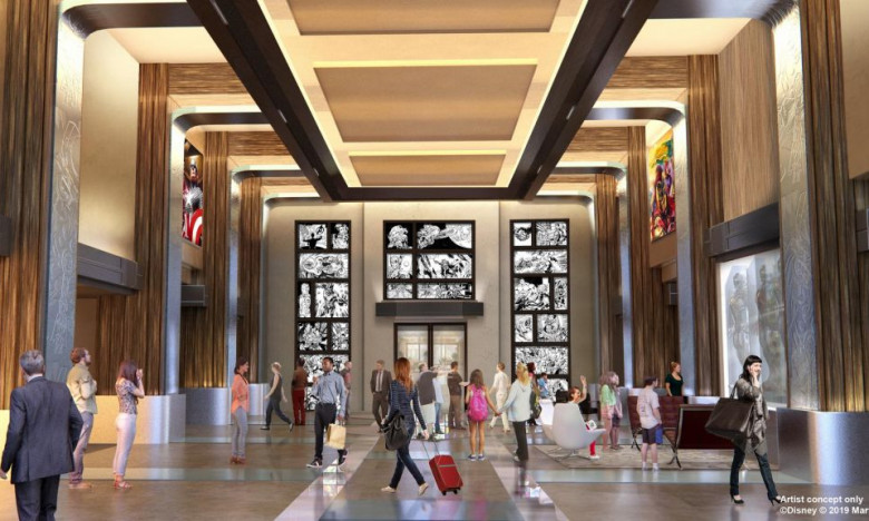 Disneyland Paris Hotel New York – The Art of Marvel Lobby
